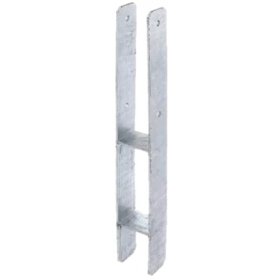 Abbildung von Alberts H Pfostenanker, Materialstärke 5 mm, lichte Breite 71 Höhe 600 mm