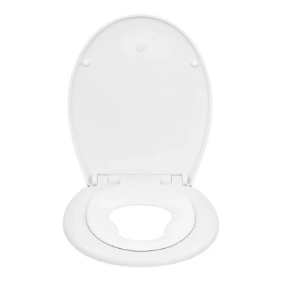 Abbildung von WOLTU Toilettensitz Wc Sitz Deckel Absenkautomatik, Kunststoff, Fix Clip, Mit integriertem Kindersitz Softclose, Antibakteriell Oval
