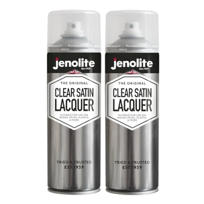 Abbildung von JENOLITE Klarlack Spray SATIN FINISH 2x500ml Transparenter Mehrflächen Schutzspray Verhindert Korrosion und UV Schäden Vergilbt nicht