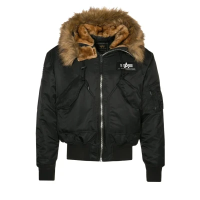 Abbildung von Alpha Industries 45P Hooded Custom Winterjacke, Herren, Größe: Large, Black/reflective