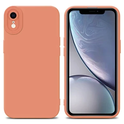 Abbildung von Cadorabo Hülle kompatibel mit Apple iPhone XR Schutzhülle TPU Silikon Case Liquid Design Kameraschutz Slim Kratzfest Weiche Gummi Rundumschutz für in Orange