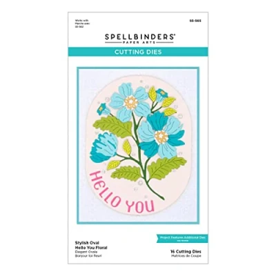 Abbildung von Spellbinders Stylish Oval Hello You Floral Etched Dies (S5 565)