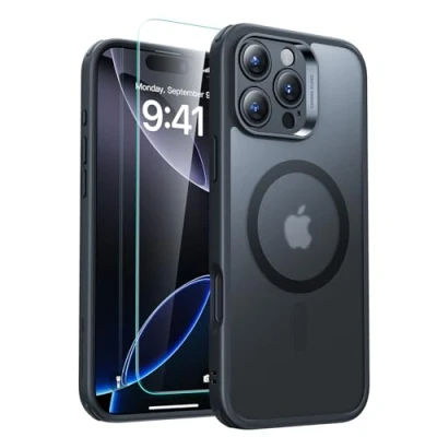 Abbildung von ESR für iPhone 16 Hülle (4 in 1) Set, Transparente Matte mit Displayschutzfolie, Kompatibel MagSafe, Militärnorm Schutz, Classic Serie, Mattschwarz