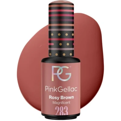 Abbildung von Pink Gellac UV Nagellack 283 Rosy Brown 8 ml Shellac Braun Einfache Anwendung Gel Nail Polish für 14 Tage Salonqualität Made in Holland