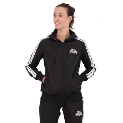 Abbildung von Lonsdale SET Bromley Trainingsanzug, Damen, Größe: Large, Black white
