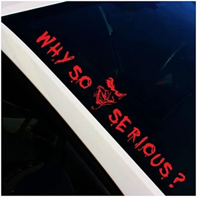 Abbildung von FS56 Frontscheibenaufkleber Why so Serious &quot;Joker&quot; Finest Folia (Karminrot, Außenklebend)