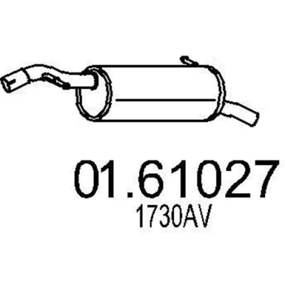 Abbildung von MTS 01.61027 Endschalldämpfer 910 PEUGEOT: 207 Schrägheck, SW