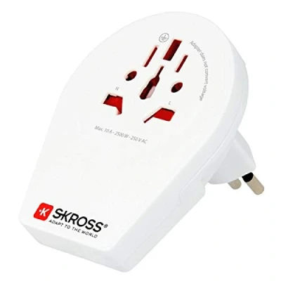 Abbildung von SKROSS 1.500270 World to CH Italy Brasil Reisestecker Welt nach Schweiz/Italien/Brasilien Reiseadapter zur Anwendung internationaler Geräte
