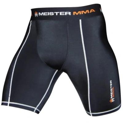 Abbildung von Meister MMA Kompressions Rush Fight Shorts mit Cup Tasche Schwarz X Large (XL) (36 37)