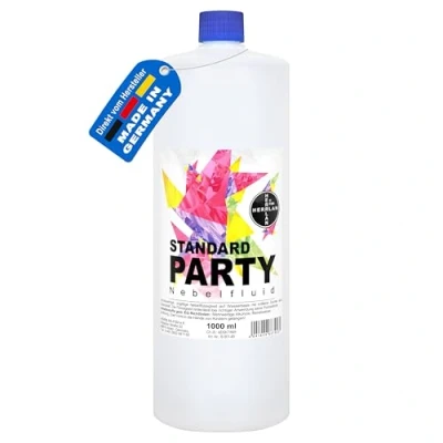 Abbildung von HERRLAN Discolicht STANDARD PARTY Nebelfluid universelle wasserbasierte Nebelflüssigkeit, 1 Liter, mit mittlerer Dichte und Standzeit