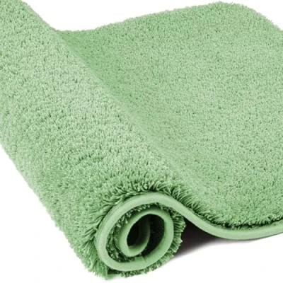 Abbildung von wyewye Mikrofaser Badematte, Fußmatte, 2 cm, super dicker Badteppich, saugfähig, Badezimmerteppich, 60 x 90 Hellgrün
