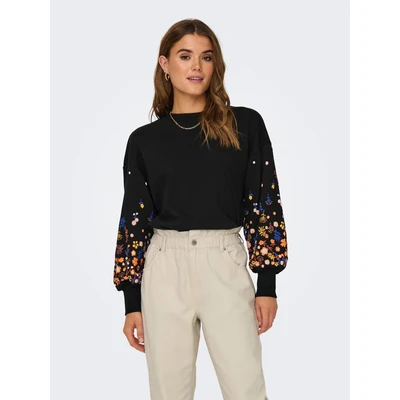 Abbildung von ONLY Onlbrooke Flower Sweatshirt, Damen, Größe: Small, Black