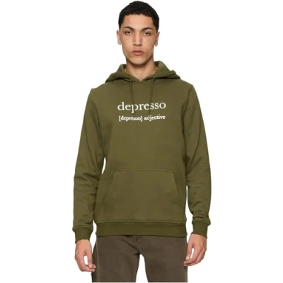 Abbildung von Mister Tee Depresso Kapuzenpullover, Herren, Größe: Small, Olive