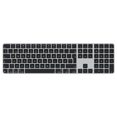 Abbildung von Apple Magic Keyboard mit Touch ID und Ziffernblock für Mac Modelle Chip Schwedisch Schwarze Tasten ​​​​​​​