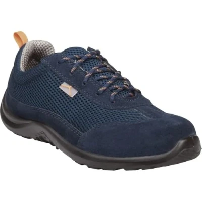 Abbildung von Deltaplus COMOSPBL42 Niedrige Schühe Aus Veloursspaltleder Mit Mesh Einsätzen S1P Src, Marineblau, Größe 42
