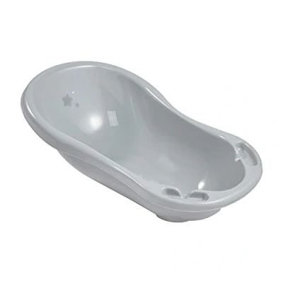 Abbildung von keeeper Star Ergonomische Babywanne mit Stöpsel, Ab 0 bis ca. 12 Monate, 84 cm, Maria, Grau