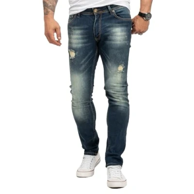Abbildung von Rock Creek Straight Jeans Herren Stonewashed Blau RC 2435