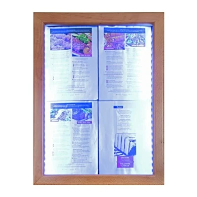 Abbildung von Securit MCS 4A4 WLTE LED Schaukasten Classic, 4 x DIN A4, Teak, braun (teak)