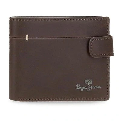 Abbildung von Pepe Jeans Staple Horizontal Wallet mit Klickverschluss, Einheitsgröße, braun, Horizontale Geldbörse Klickverschluss