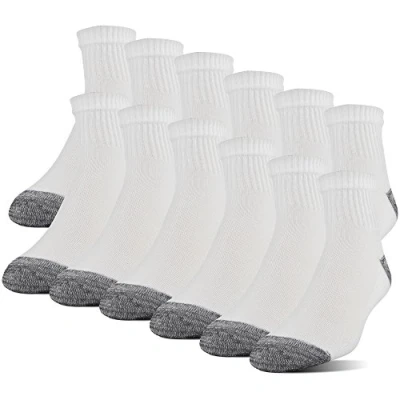 Abbildung von Gildan Herren Polyester Half Cushion Ankle, 12 Pairs Socken, Weiss/opulenter Garten, Shoe Size: 6 (12er Pack)