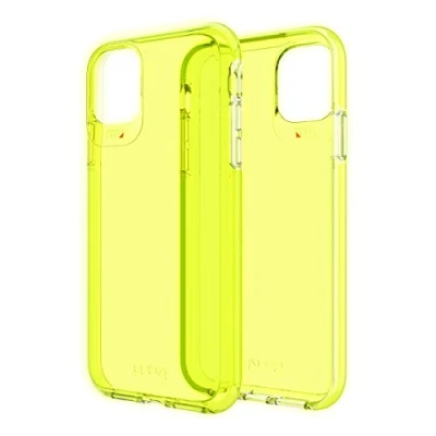 Abbildung von Gear4 Crystal Palace Neon Kompatibel mit iPhone 11 Pro Hülle, erweiterter Aufprallschutz integrierter D3O Technologie, Anti Vergilbung, Handy Schutzhülle Gelb, 36602