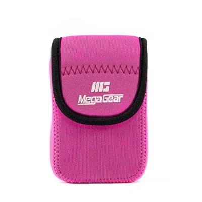 Abbildung von MegaGear Sony Cyber Shot DSC W800 Ultraleichte Kameratasche aus Neopren mit Karabiner Haken rosa