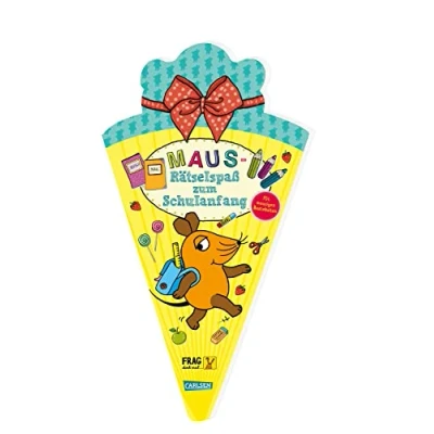 Abbildung von Frag doch mal ... die Maus: Maus Rätselspaß zum Schulanfang: Rätsel &amp; Mitmachbuch in Schultütenform für Kinder ab 5 Jahren