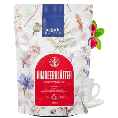 Abbildung von Himbeerblättertee (300g) Monte Nativo Ohne Zusatzstoffe Kräutertee Während der Geburtsvorbereitung Schwangerschaftstee 100% natürlich Himbeerblätter Schwangerschaft