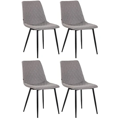 Abbildung von 4er Set Esszimmerstühle Telde Stoff, grau
