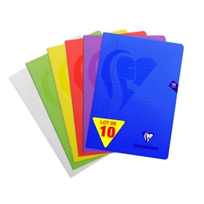 Abbildung von Clairefontaine 303165C Packung mit 10 Heften Mimesys 17x22cm 48 Blatt blanko, 90g, farbig sortiert, 1 Pack