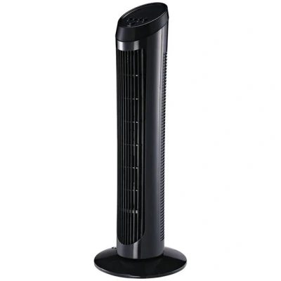 Abbildung von HOMCOM Standventilator Standventilator, 45 W, Turmventilator, 3 Belüftungsstufen, für Wohnzimmer, Schwarz