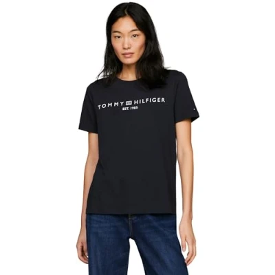 Abbildung von Tommy Hilfiger LOGO Tshirt print, Damen, Größe: XXS, Desert sky