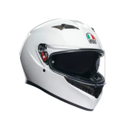 Abbildung von AGV K3 E2206 MPLK Motorradhelm, Herren Integralhelm, ECE Vollvisierhelm mit Schweißabsorption, Spoiler, Lüftungsschlitzen und Kratzfestem UV Visier, Intercom Ready, Weiß