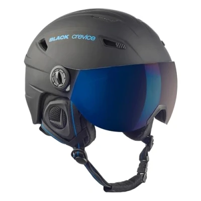 Abbildung von Black Crevice Erwachsene Skihelm Silvretta, mit Visier, schwarz/blau, S