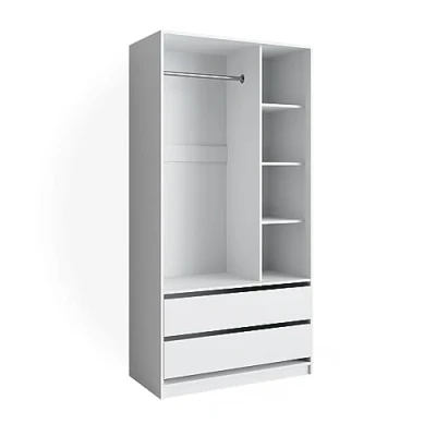 Abbildung von Vicco Kleiderschrank Elmo, Weiß, 100 x 200 cm mit 2 Schubladen