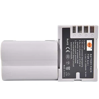 Abbildung von DSTE (2 Pack) PS BLM5 Ersatz Batterie Akku 2500mAh 7.4V Kompatibel für Olympus E1 E3 E5 E300 E330 E500 E510 E520 C 8080 7070 5060 Digital Kamera