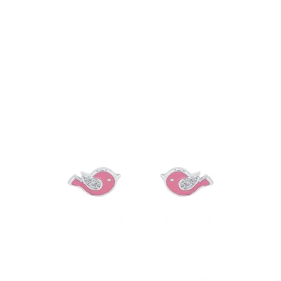 Abbildung von Prinzessin Lillifee Ohrstecker 925 Sterling Silber Mädchen Kinder Ohrschmuck, mit Zirkonia synth., 0,5 cm, Silber, Vogel, Kommt in Schmuck Geschenk Box, 2037818