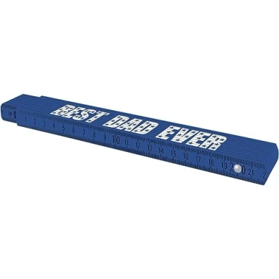 Abbildung von TOX 09969004/T Zollstock 2m in blau Aufdruck Best Dad Ever Gliedermaßstab aus Buchenholz mit Winkelmessfunktion und farbigen Dezimalzahlen Genauigkeitsklasse III 1 Stück Meterstab