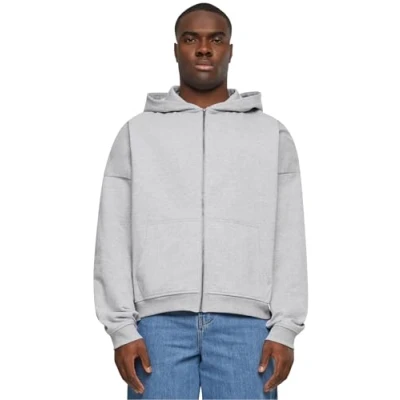 Abbildung von Build Your Brand Herren BY254 90&#039;s Zip Hoody Kapuzenpullover, heathergrey, XS