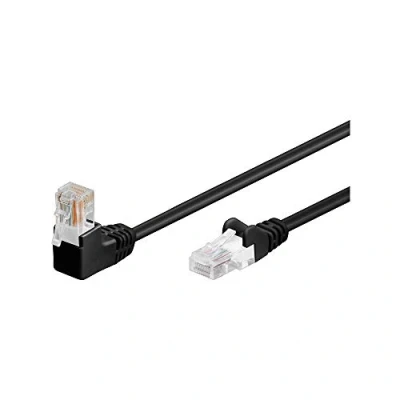 Abbildung von Goobay 94167 CAT 5e Einseitig abgewinkeltes Netzwerk / Ethernet Kabel, U/UTP Netzwerkkabel, weiß; Innenleiter CCA, 1x RJ45 Stecker 90 (8P8C); 10 Meter