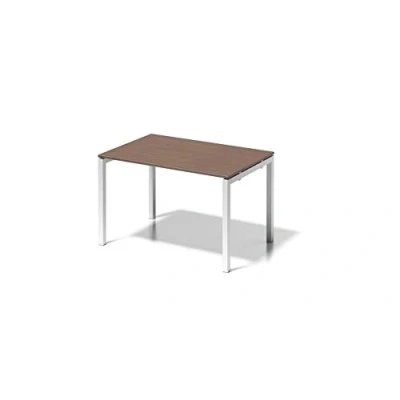 Abbildung von BISLEY Cito Schreibtisch, 740 mm höhenfixes U Gestell, Metall, Wn396 Dekor Nußbaum, Gestell Verkehrsweiß, 80 x 120 85 cm
