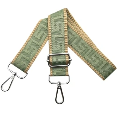 Abbildung von Schultergurt für Tasche Taschengurte zum Wechseln, Verstellbar Taschengurt Breit 3.8cm mit Silber Karabiner Taschenband Schulterriemen Tragegurt Handtaschen Damen, Matcha grün, K14