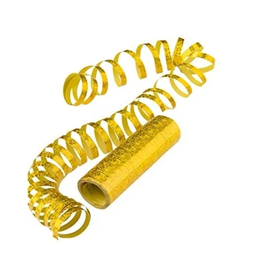 Abbildung von PartyDeco Holografische Serpentinen, Gold, 3,8m, Kein Muster, 3,8 m, 18 Stück(e)