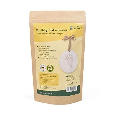 Abbildung von GRÜNSPECHT Handabdruck Set Grünspecht Bio Baby Abdruckmasse 1 Dose 150g. 677 00, tlg., aus zertifizierter Kartoffelstärke