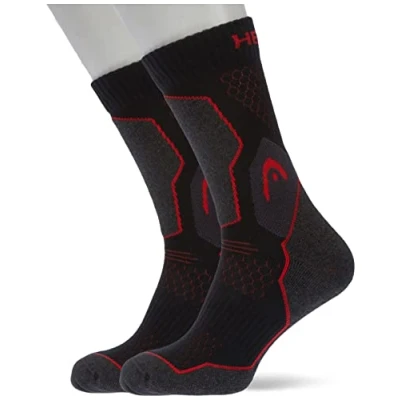 Abbildung von Head Unisex Hiking CREW 2 PACK Sportsocken Black red, Größe: 43 46, red
