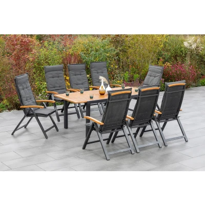 Abbildung von MERXX Garten Essgruppe &quot;Tilos&quot;, (9 tlg.), 8 Klappsessel, ausziehbarer Tisch