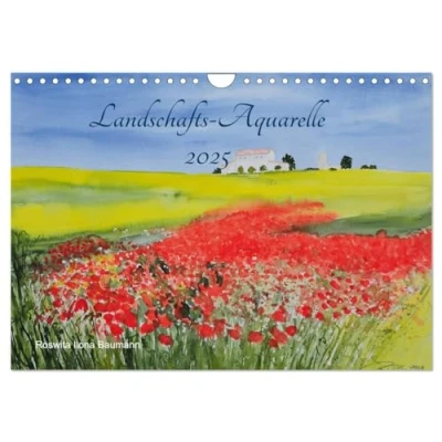Abbildung von Landschafts Aquarelle 2025 Roswita Ilona Baumann (Wandkalender DIN A4 quer), CALVENDO Monatskalender