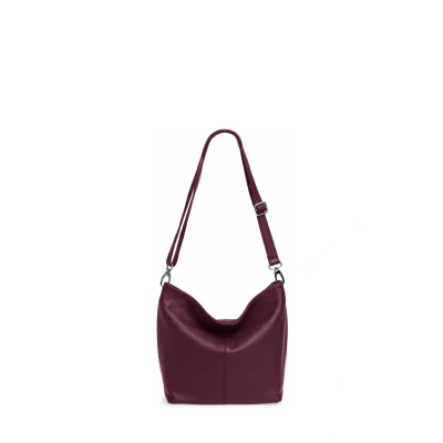 Abbildung von Caspar TL803 klassisch elegante Damen Lederhandtasche, Farbe:weinrot, Accessoires:One Size