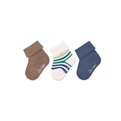 Abbildung von Sterntaler Baby Jungen Socken Socke 3er Pack uni mit Ringel aus Baumwolle Vollplüsch (Sohle) kaffee, 14