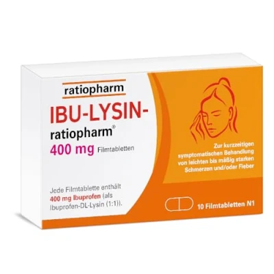 Abbildung von IBU LYSIN ratiopharm 400 mg Filmtabletten 10 St